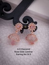 AD Diamond Rose Gold And Silver Designer Jummar Earrings Wholesale Online
